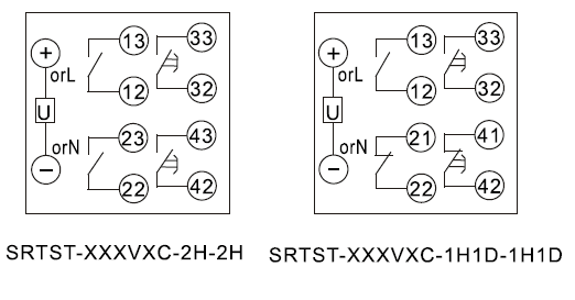 SRTST-110VAC-1H1D-1H1D-B内部接线图