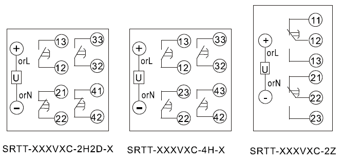 SRTT-220VAC-2H2D-C内部接线图