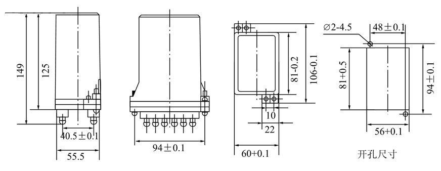 DZ-31B外形尺寸和安装尺寸图