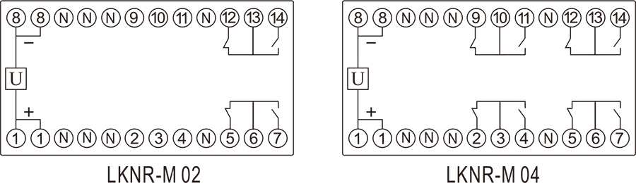 LKNR-M抗干扰大功率中间继电器接线图