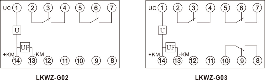 LKWZ- 小电流启动中间继电器接线图